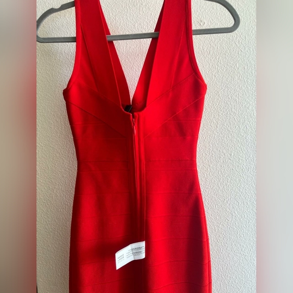 NWT Herve Leger Siren Red Bandage Dress - Picture 3 of 7